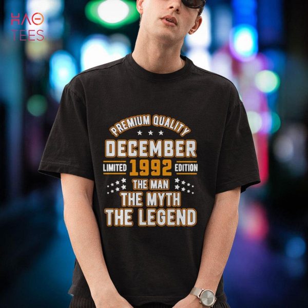 Man Myth Legend December 1992 30th Birthday Tee 30 Years Old Shirt