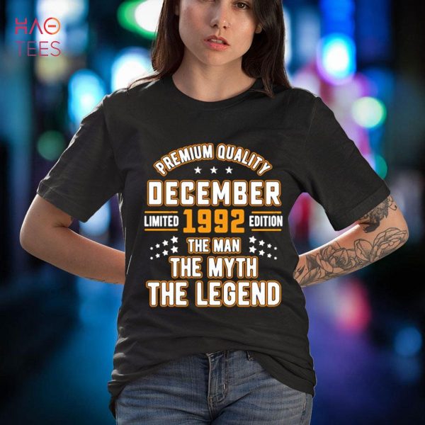 Man Myth Legend December 1992 30th Birthday Tee 30 Years Old Shirt