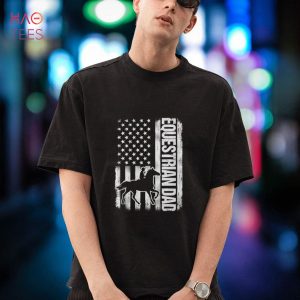 Mens American Flag Equestrian Dad 4th Of July Equestrian Lover Shirt