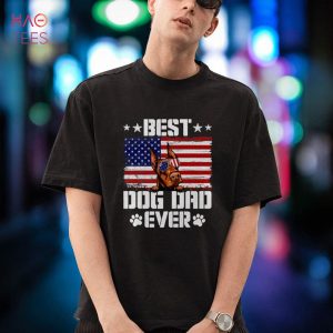 Mens Best Dog Dad Ever Doberman American Flag 4th Of July Shirt