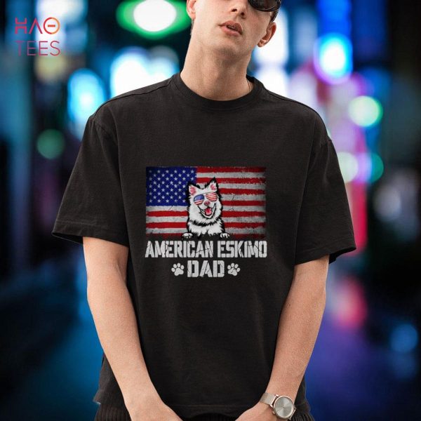 Patriotic American Eskimo Dad American Flag 4th Of July Shirt