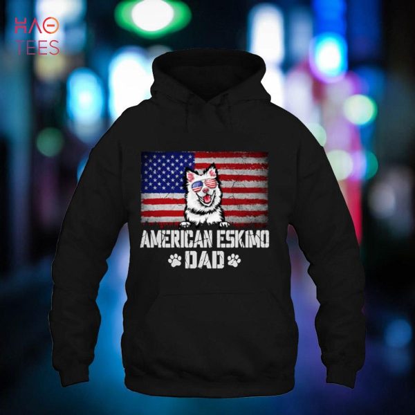 Patriotic American Eskimo Dad American Flag 4th Of July Shirt