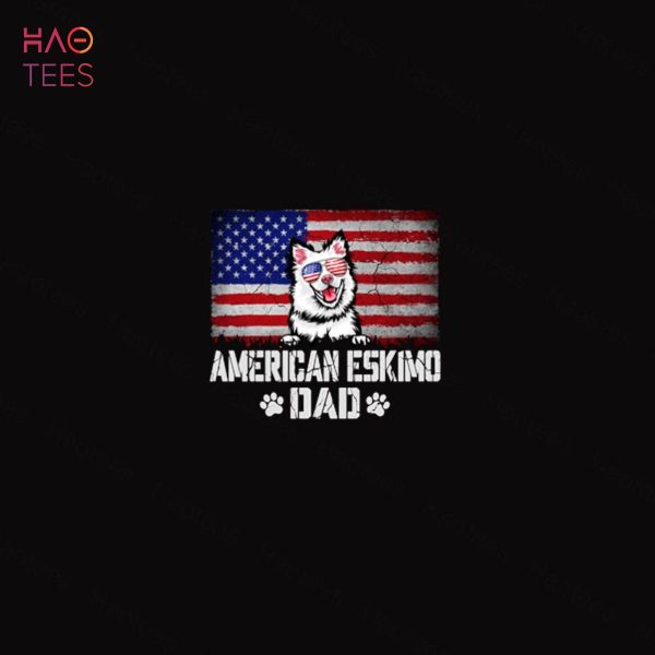 Patriotic American Eskimo Dad American Flag 4th Of July Shirt