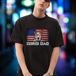 Patriotic Corgi Dad American Flag 4th Of July Shirt