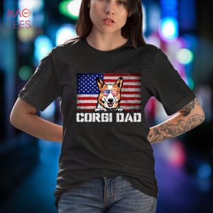 Patriotic Corgi Dad American Flag 4th Of July Shirt