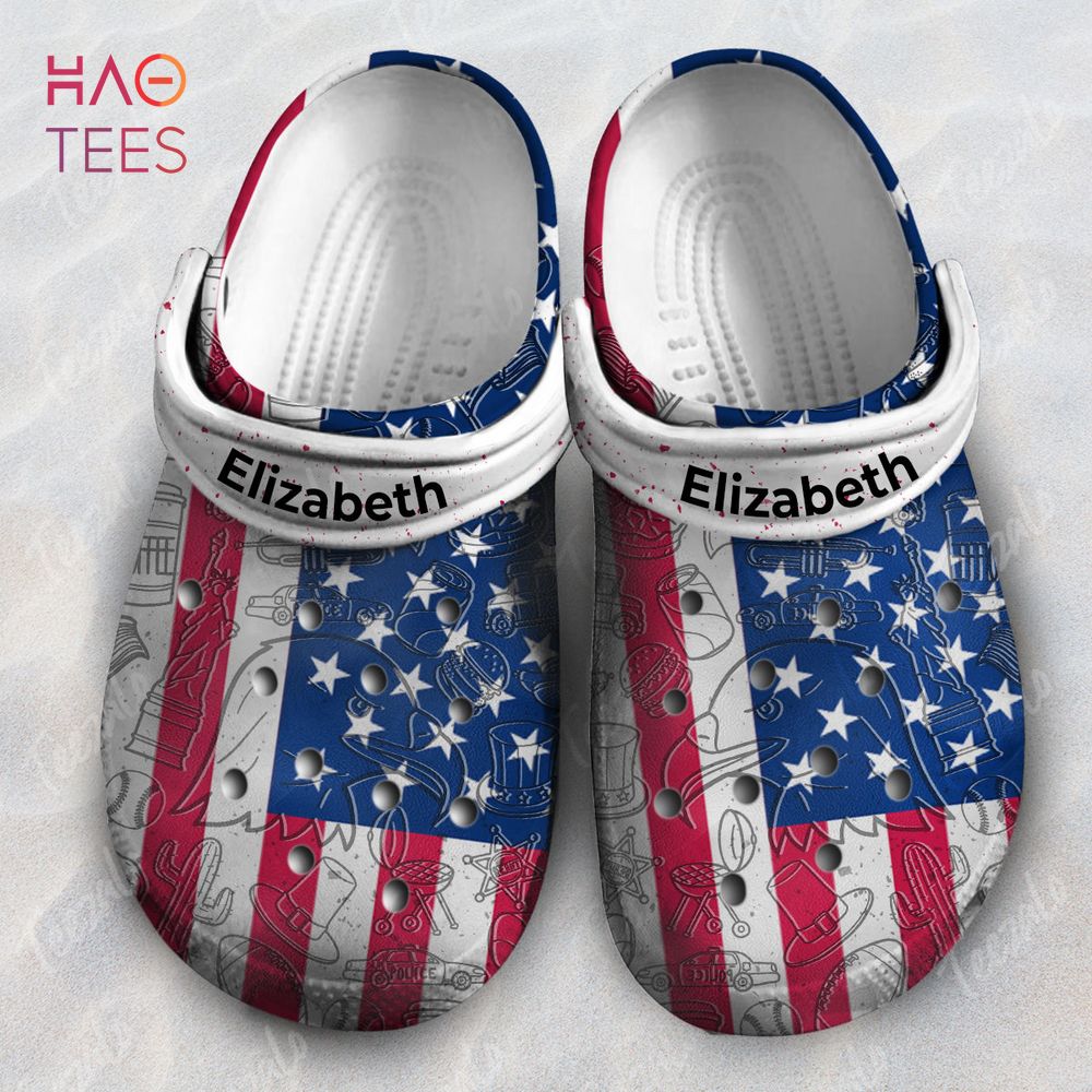 America Flag Personalized Clogs Shoes With Your Name