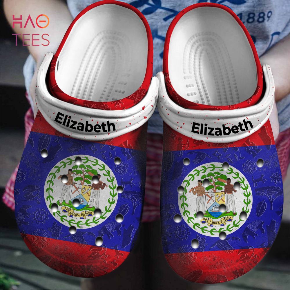 Belize Flag Personalized Clogs Shoes With Your Name