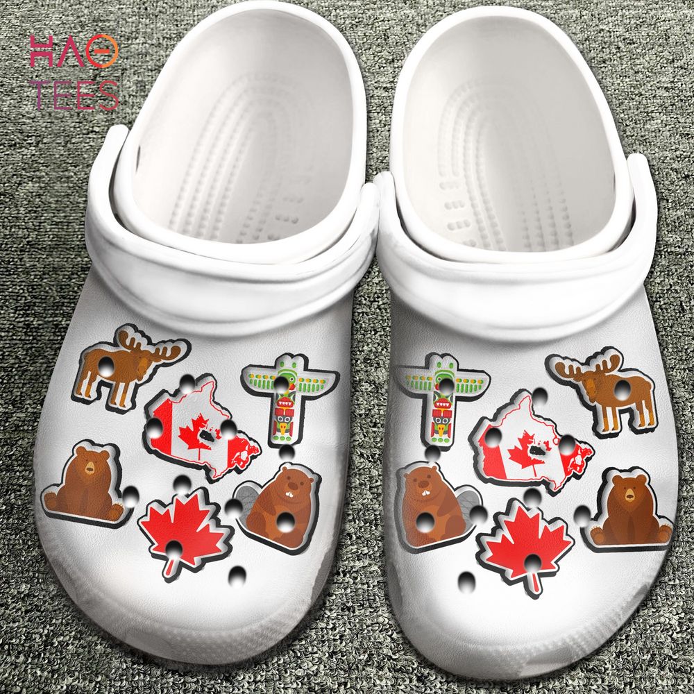 Canada With Symbols Clogs Shoes