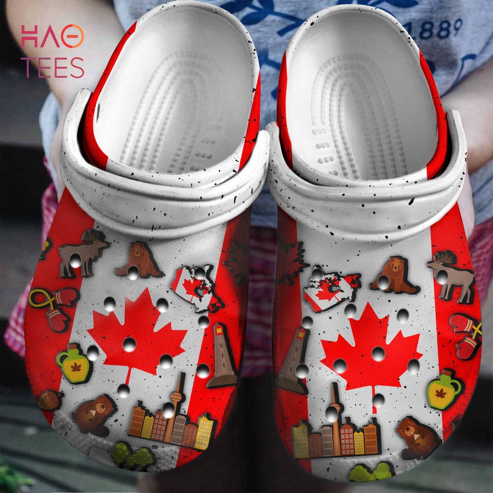 Canadian Flag Symbol Clogs Shoes