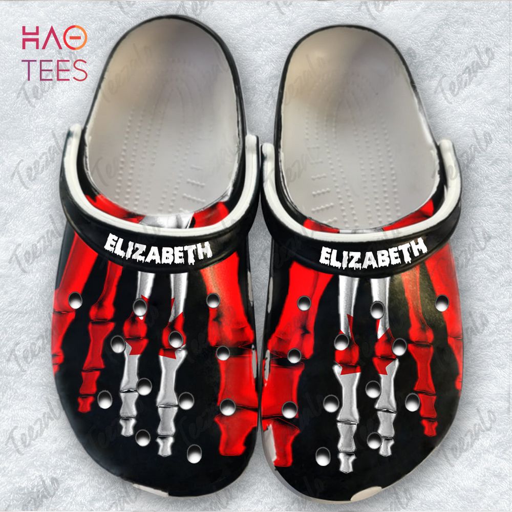 Canadian Foot Bones Personalized Clogs Shoes For Halloween, Canada Clogs Shoes