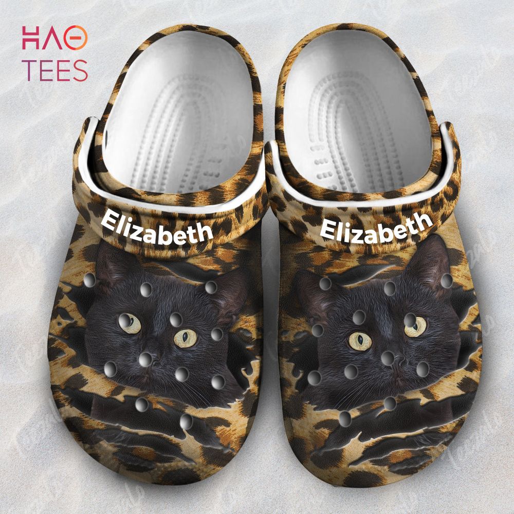 Cat Personalized Clogs Shoes Leopard