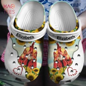Chicken Heart Personalized Clogs Shoes With Your Name, Chicken Clog Shoes