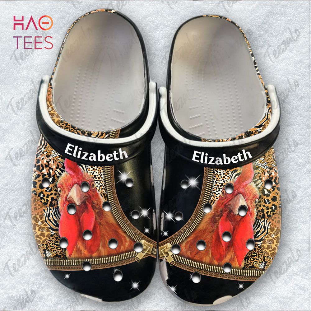 Chicken Leopard Zipper Personalized Clogs Shoes For Chicken Lovers