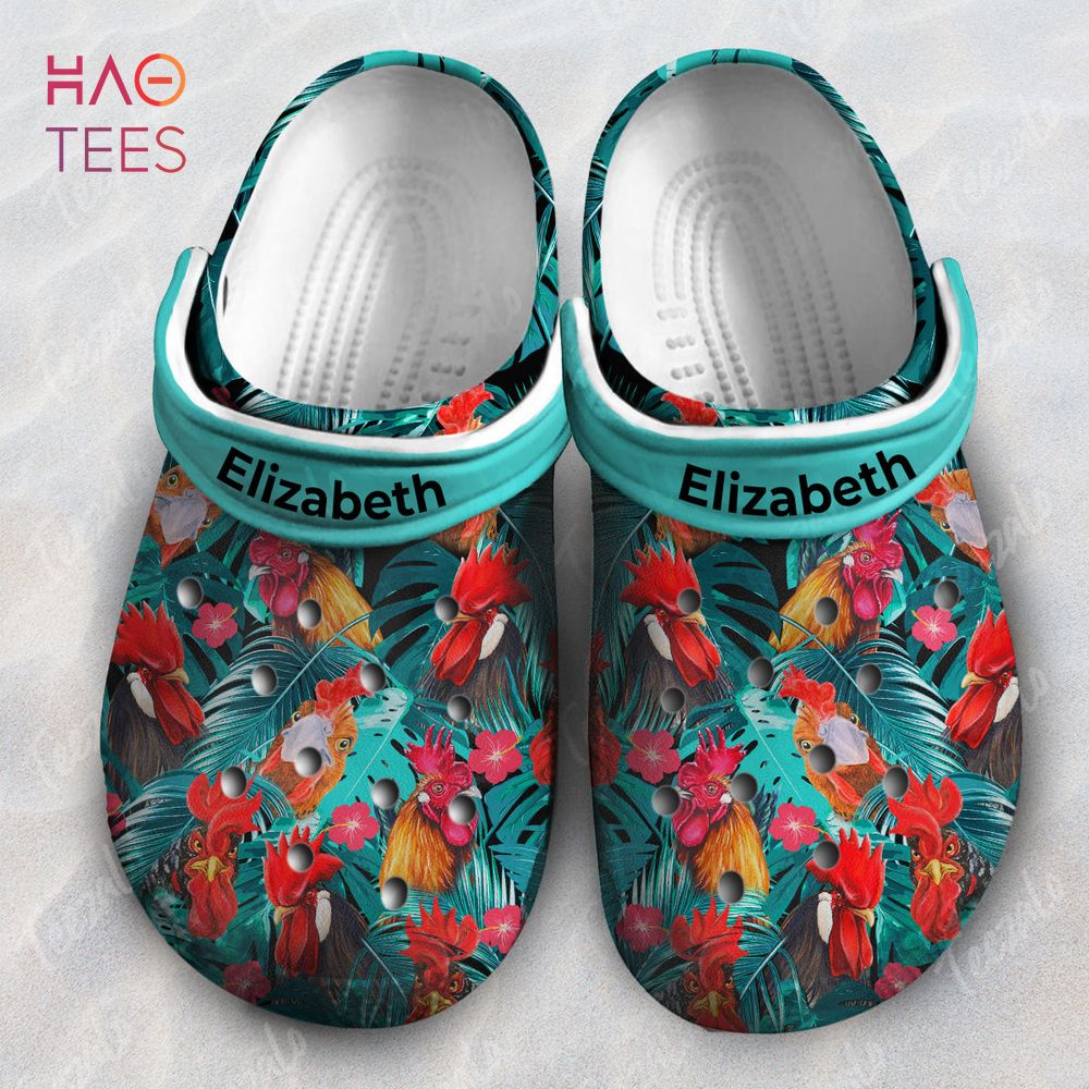 Chicken Personalized Clogs Shoes With Name Flower Tropical