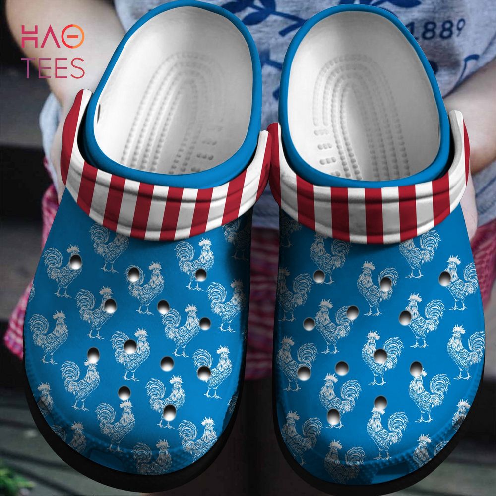 Chicken With American Flag Clogs Shoes