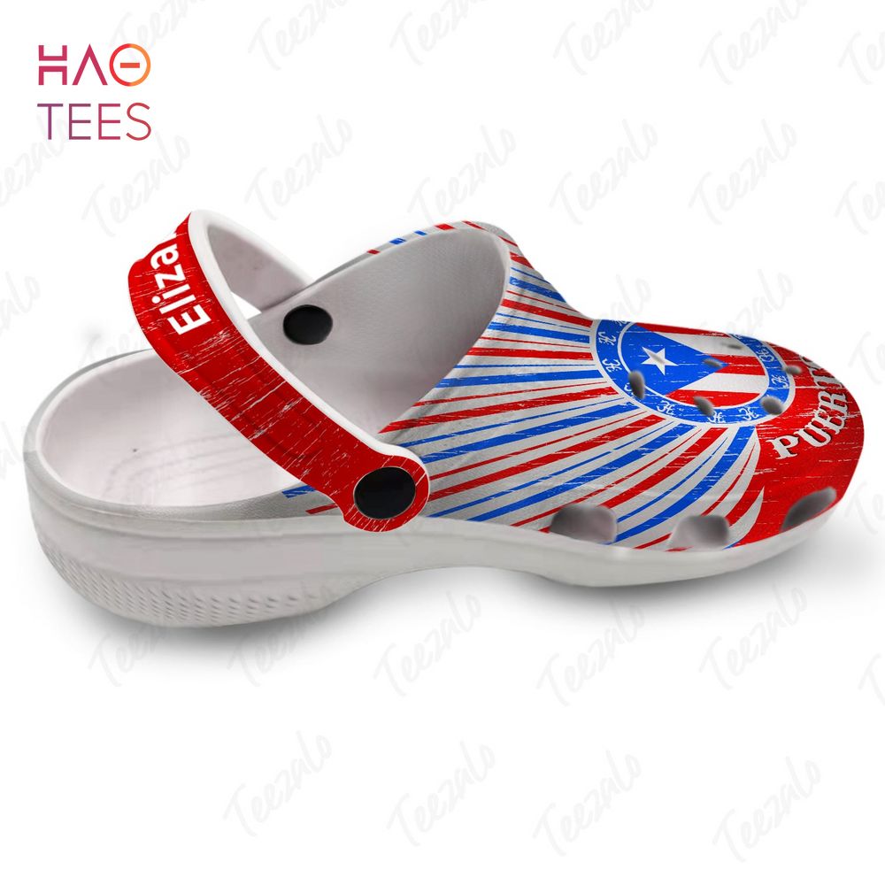 Circle Puerto Rico Flag Symbols Personalized Clogs Shoes Circle Puerto Rico Flag Symbols Personalized Clogs Shoes