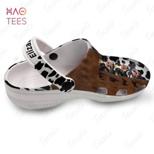 Cow Leather Pattern Personalized Clogs Shoes With Your Name