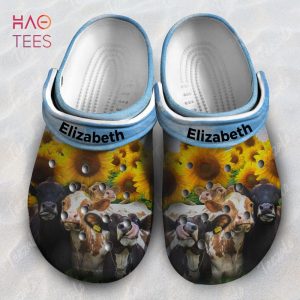 Cow Sunflower Personalized Clogs Shoes