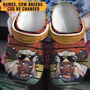 Cow Vintage Personalized Clogs Shoes, Clogs Shoes For Cow Lovers