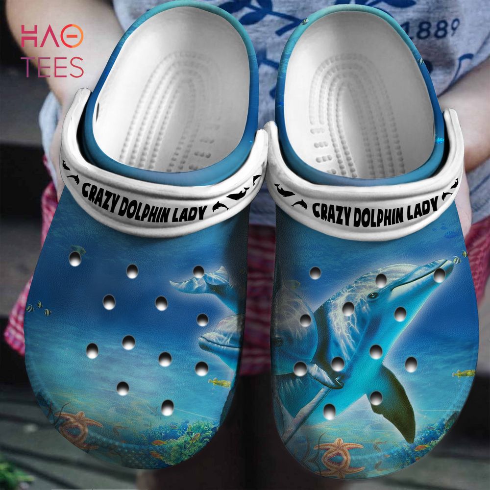 Crazy Dolphin Lady Clogs Shoes, Gift for Dolphin Lovers Crazy Dolphin Lady Clogs Shoes, Gift for Dolphin Lovers