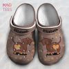 Dachshund Brown Zipper Clogs Shoes, Dachshund Gift