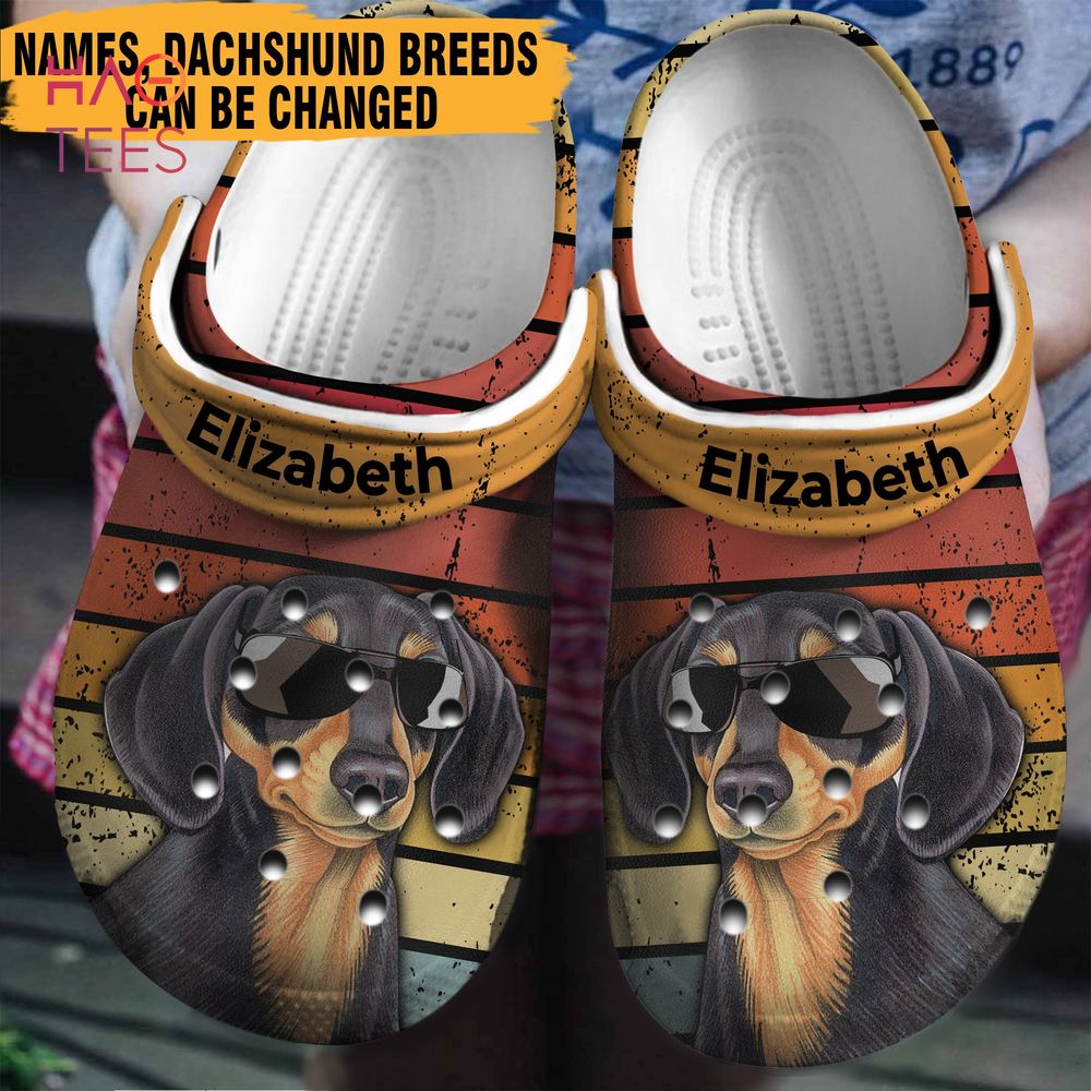 Dachshund Vintage Personalized Clogs Shoes, Clogs Shoes For Dachshund Lovers Dachshund Vintage Personalized Clogs Shoes, Clogs Shoes For Dachshund Lovers