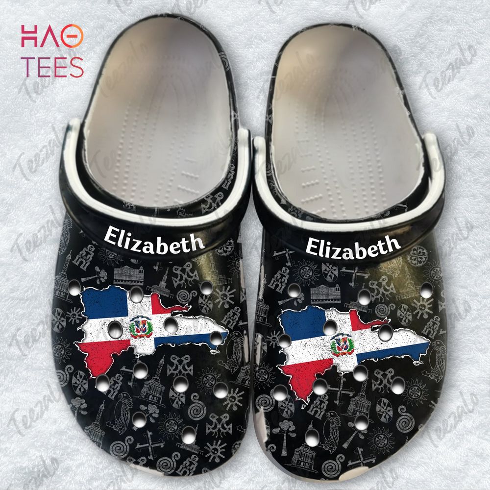 DO Dominican Clogs Shoes With Map And Symbols DO Dominican Clogs Shoes With Map And Symbols