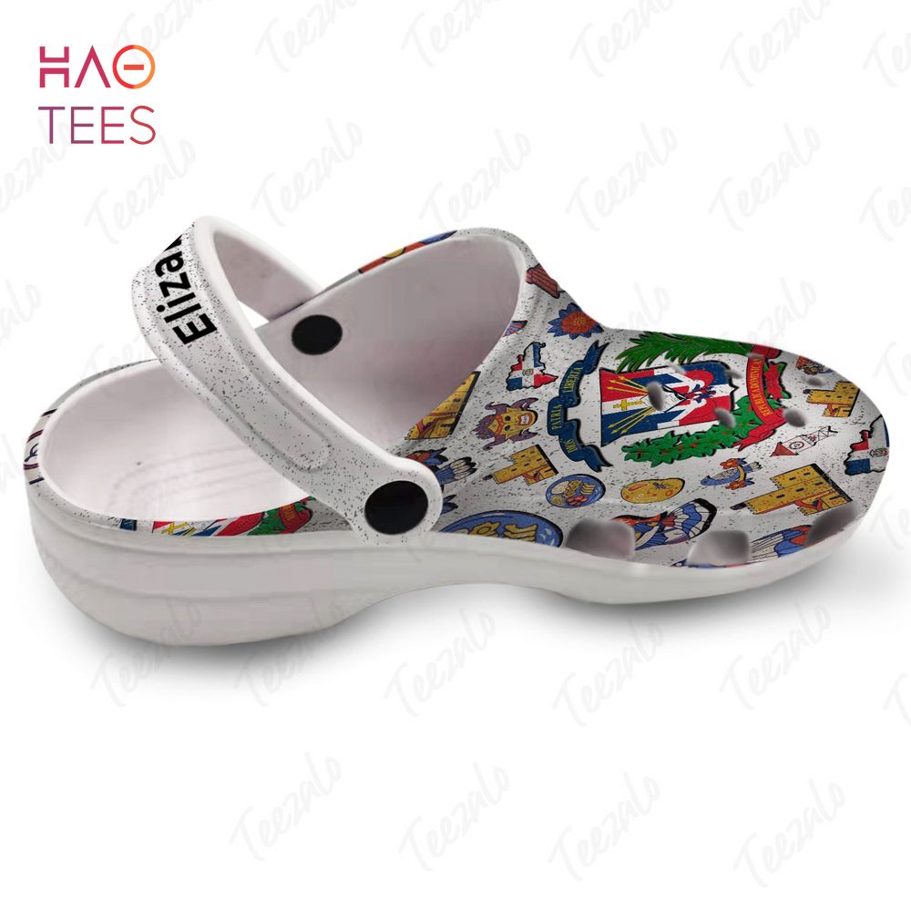 Dominican Coat Of Arms Flag Dominican Personalized Clogs Shoes Dominican Coat Of Arms Flag Dominican Personalized Clogs Shoes