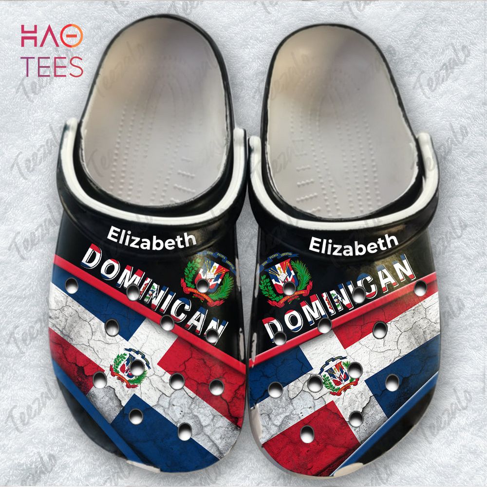 Dominican Flag Coat of Arms Custom Your Name Clog Shoes Dominican Flag Coat of Arms Custom Your Name Clog Shoes