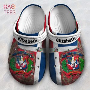 Dominican Flag Palm Tree Coat of Arms Personalized Clogs Shoes