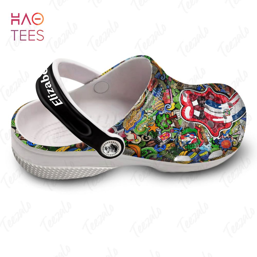 Dominican Flag Symbols Personalized Clogs Shoes With Funny