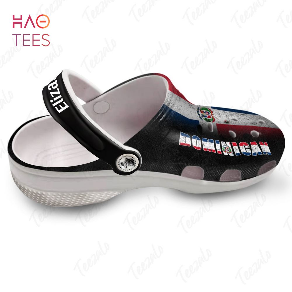 Dominican Personalized Clogs Shoes With A Half Flag