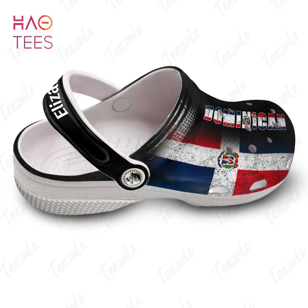 Dominican Personalized Clogs Shoes With A Half Flag