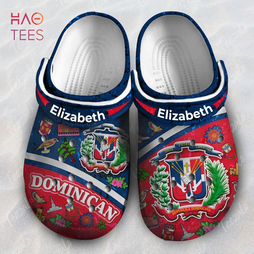 Dominican Symbols Combined With Dominican Flag Personalized Clogs Shoes