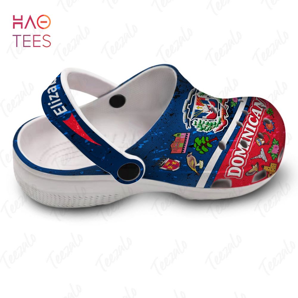 Dominican Symbols Combined With Dominican Flag Personalized Clogs Shoes