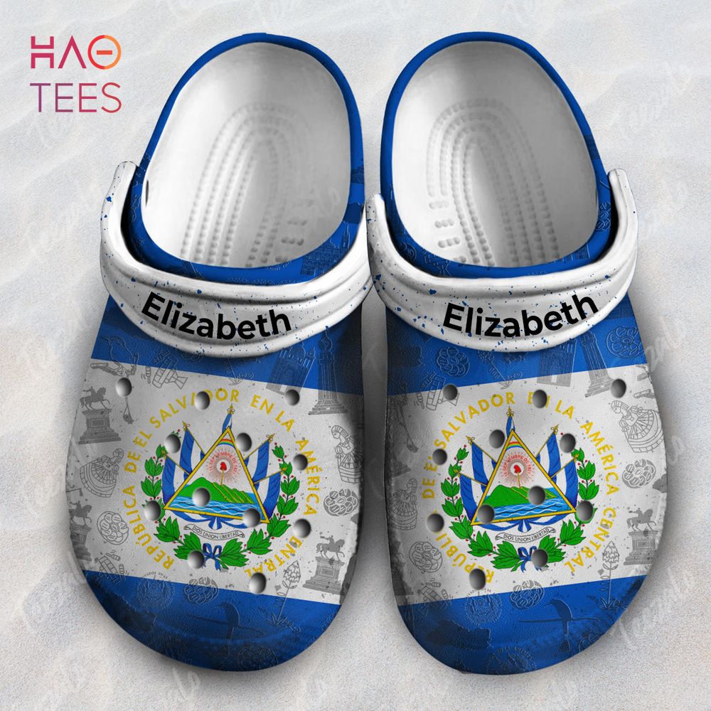 El Salvador Flag Personalized Clogs Shoes With Your Name