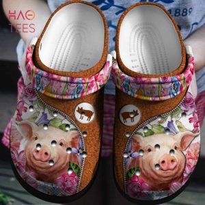 Flowers And Pig Clogs Shoes