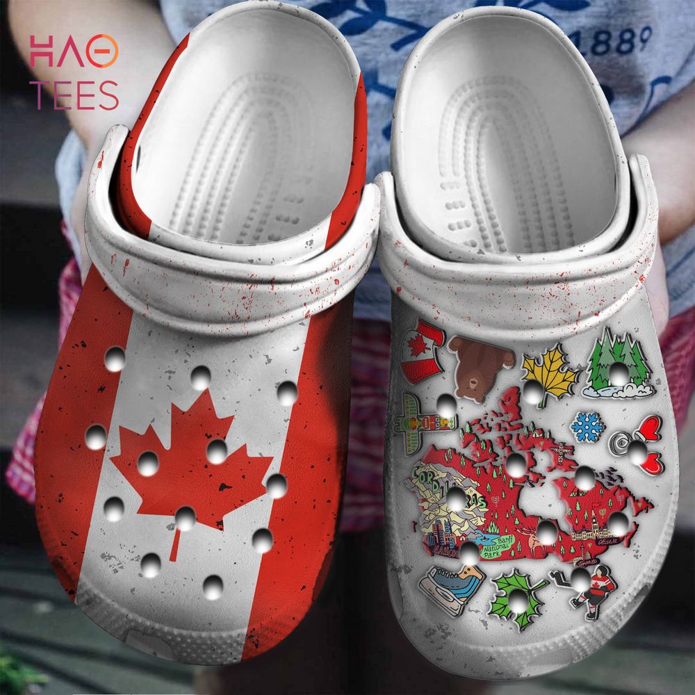 Half Canadian Flag Half Canadian Symbols Clogs Shoes