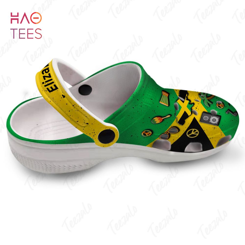 Jamaica Flag Symbols Personalized Clogs Shoes Jamaica Flag Symbols Personalized Clogs Shoes