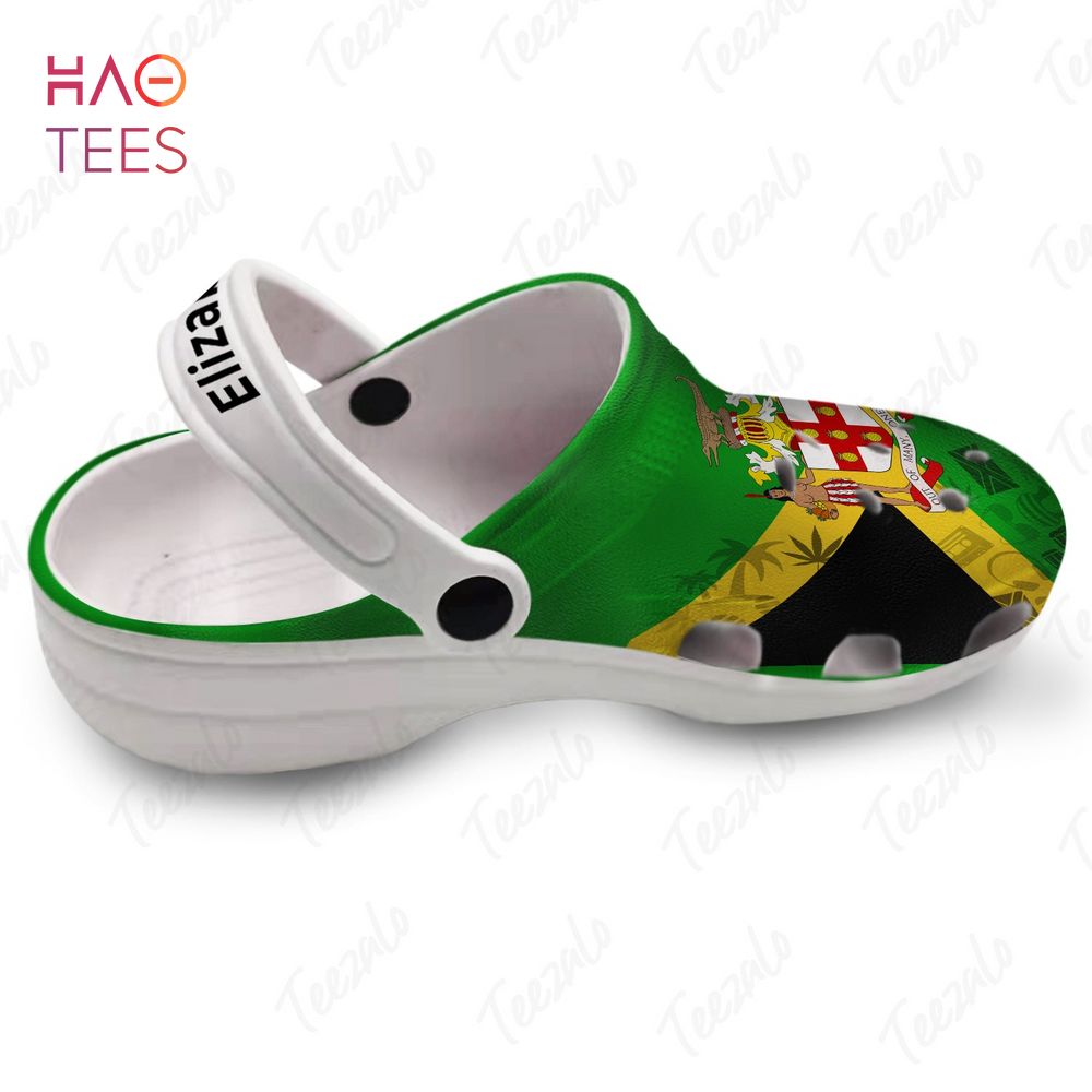 Jamaica Flag With Symbols Around Personalized Clogs Shoes