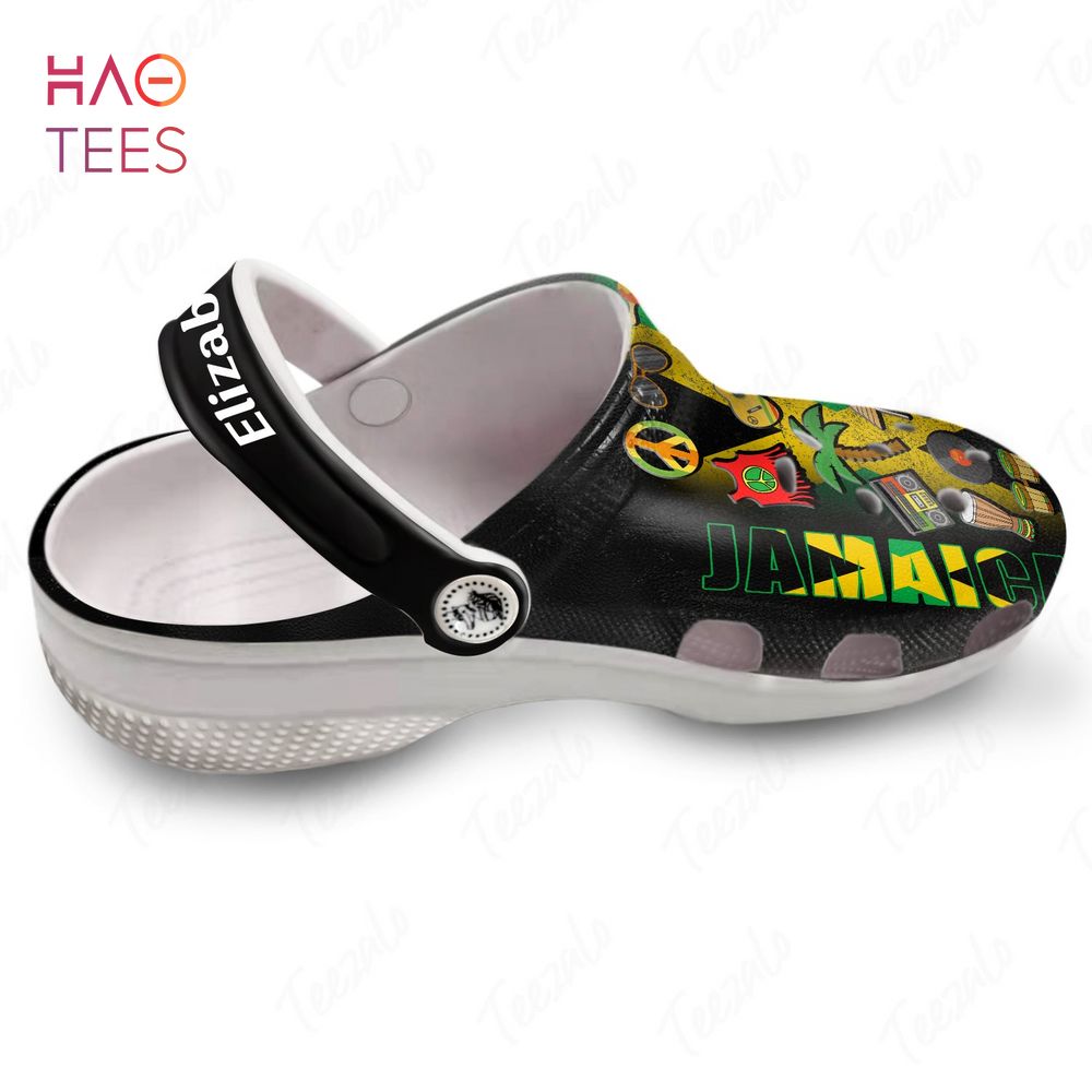 Jamaica Personalized Clog Shoes With Half Flag Symbols