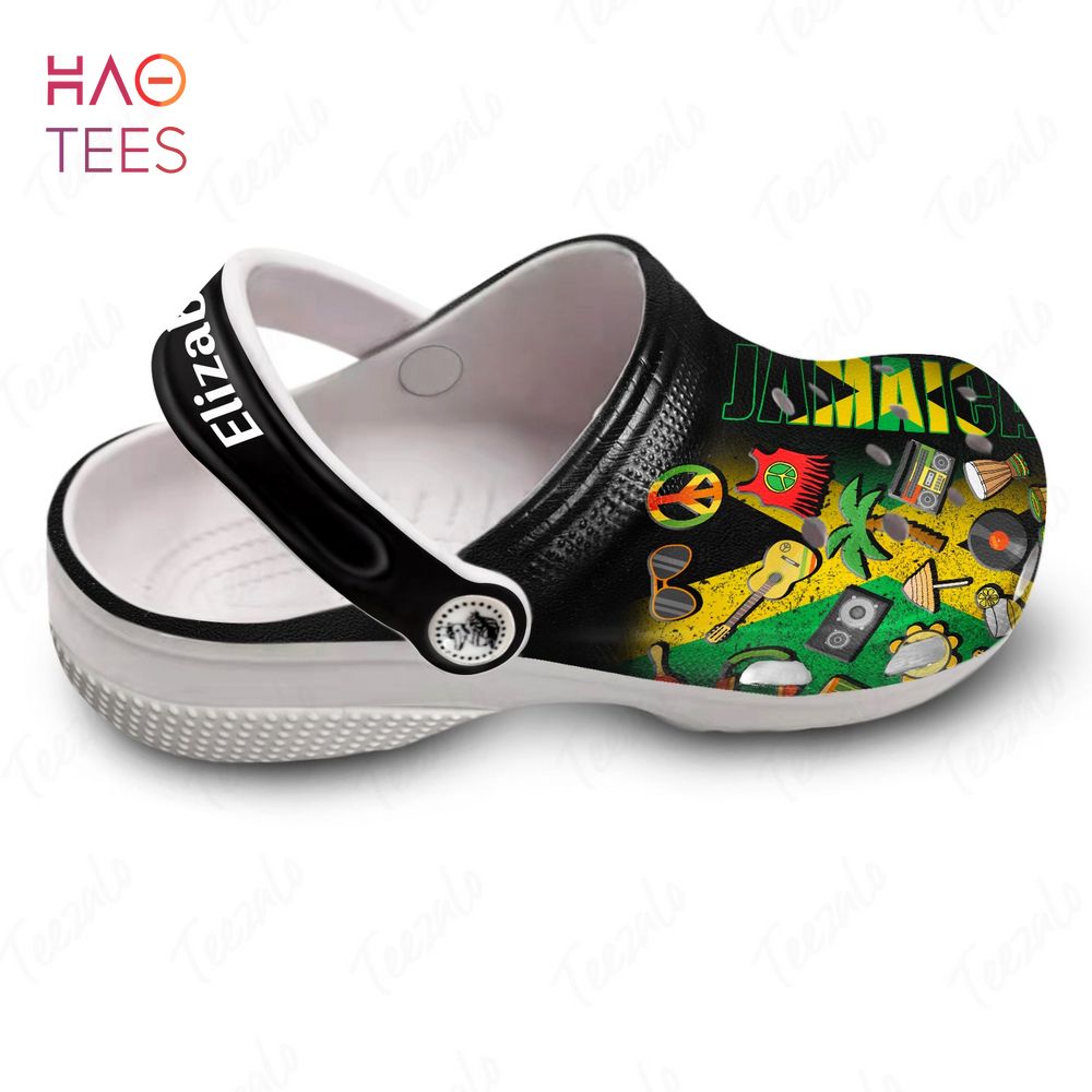 Jamaica Personalized Clog Shoes With Half Flag Symbols