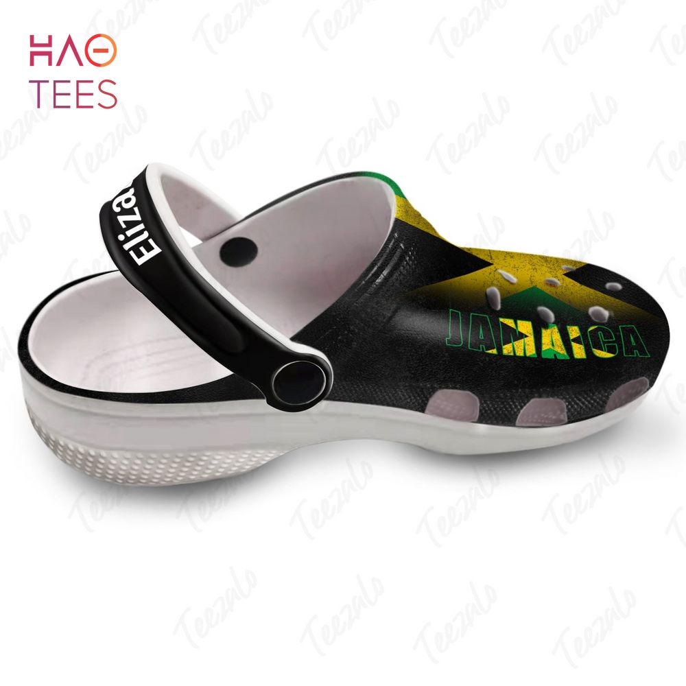 Jamaica Personalized Clogs Shoes With A Half Flag