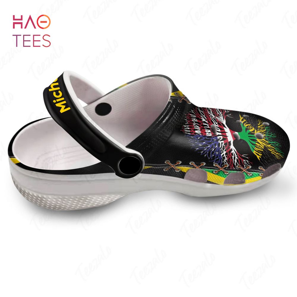 Jamaica Roots Gift Jamaican American Flag Clogs Shoes