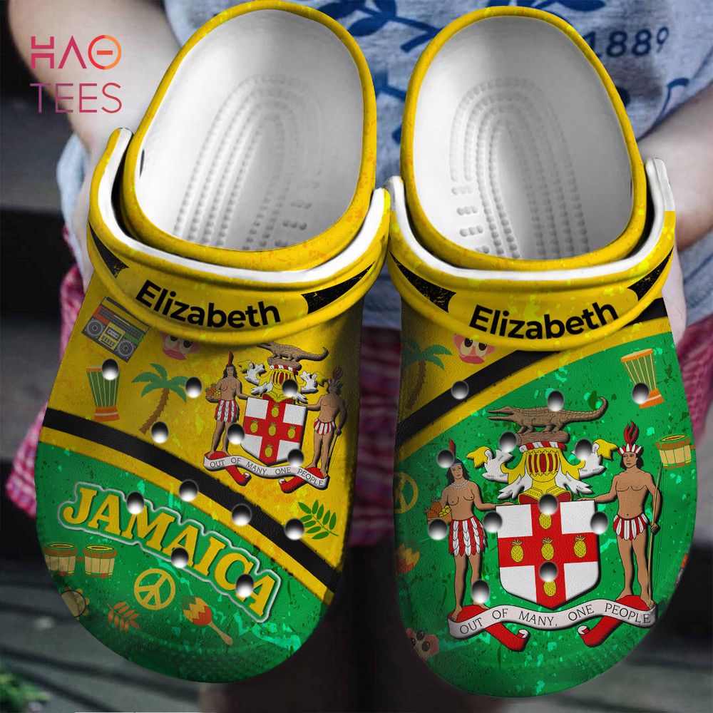 Jamaican Symbols Combined With Jamaica Flag Personalized Clogs Shoes