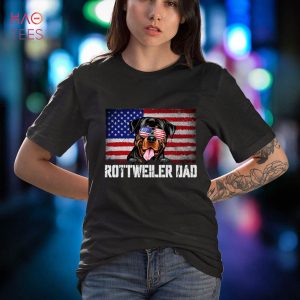 Patriotic Rottweiler Dad American Flag 4th Of July Shirt