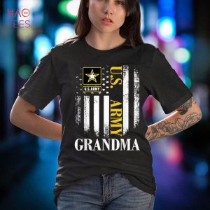 Vintage U.S Army Grandma With American Flag Gift Shirt