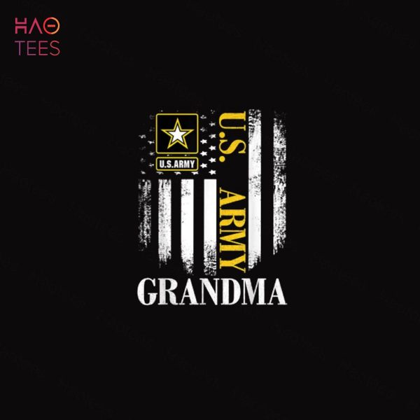 Vintage U.S Army Grandma With American Flag Gift Shirt