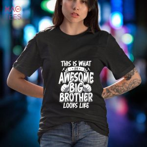 Womens Awesome Big Brother Looks Like Sibling for Teenager Boys Shirt