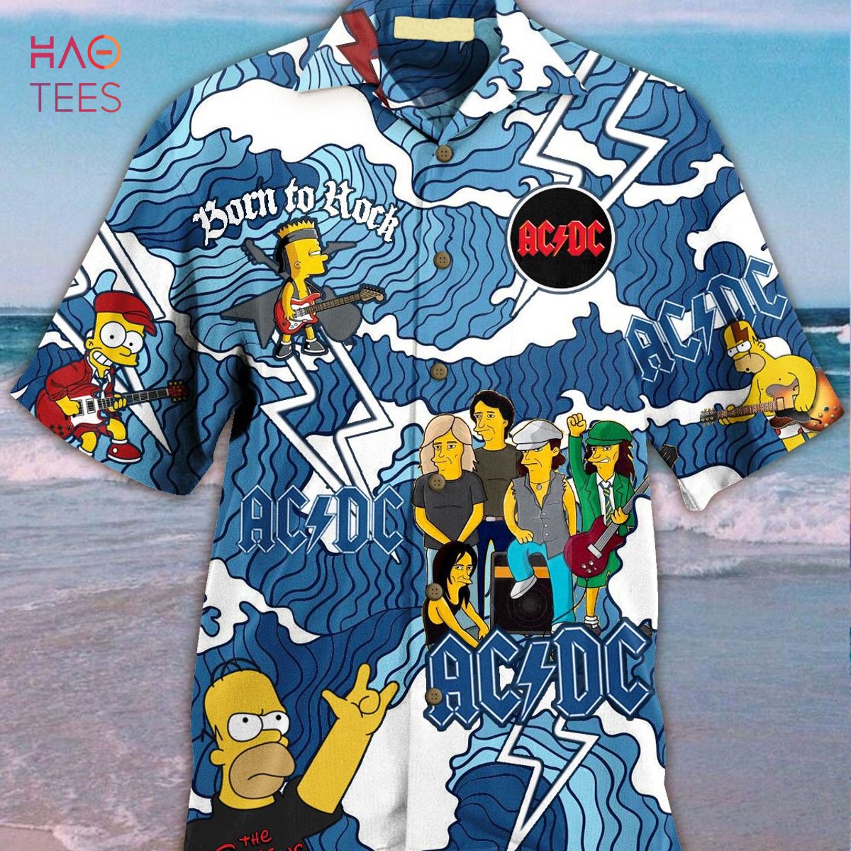 ACDC X The Simpsons Hawaiian Shirt